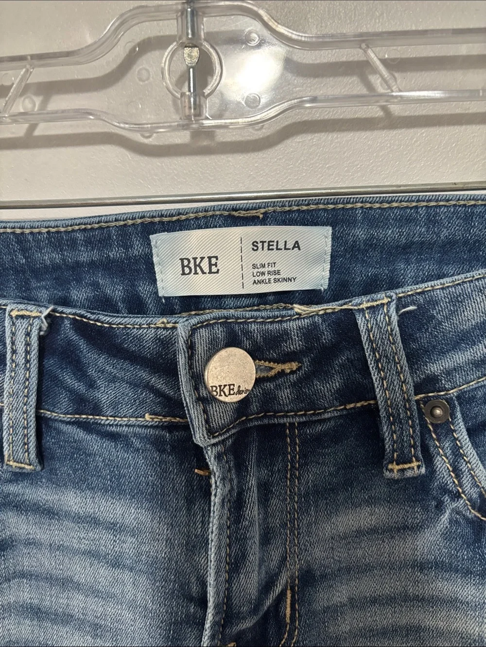 BKE Stella Low Rise Ankle Skinny Jeans Raw Frayed Hem Size 27x27